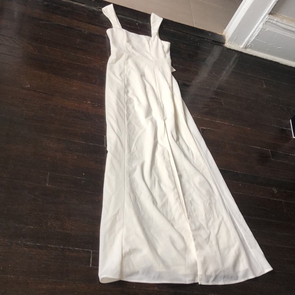 Show me your MUMU ivory formal maxi form fitting gown with stretch Sz M NWOT - Picture 10 of 15